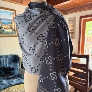 Pashmina Baby Blue Patterned Scarf